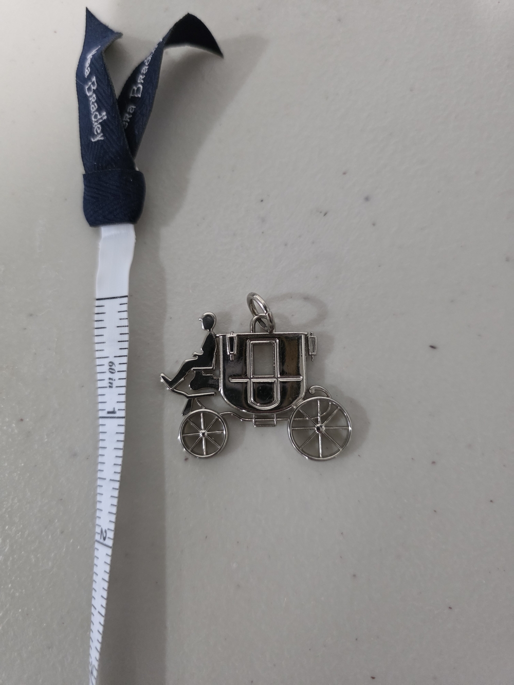 COACH Silver Carriage Bag Charm Pendant Silver Bag Tag Keychain - Picture 4 of 4